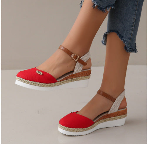 Mirla | Lätta plattform Wedge sandaler av hampasnöre-Eva Jonsson