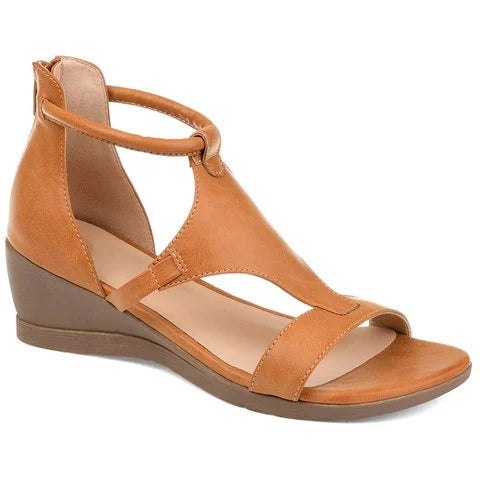 Mirla | Lätta sandaler med kilklack och ankelrem Öppna sommarsandaler med kilklack-Eva Jonsson