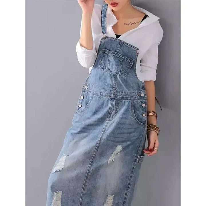 Mirla | Lättsam Denim Axelklänning-Eva Jonsson