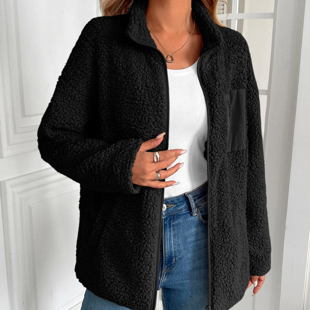 Mirla | Lättsam Vinter Zip-Up Fuzzy Jacka för Damer-Eva Jonsson