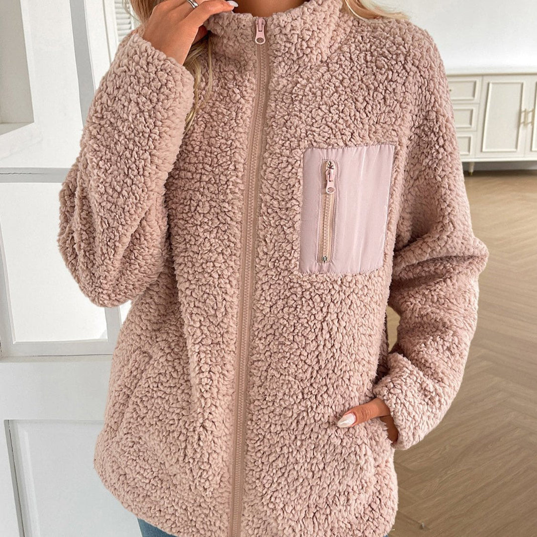 Mirla | Lättsam Vinter Zip-Up Fuzzy Jacka för Damer-Eva Jonsson