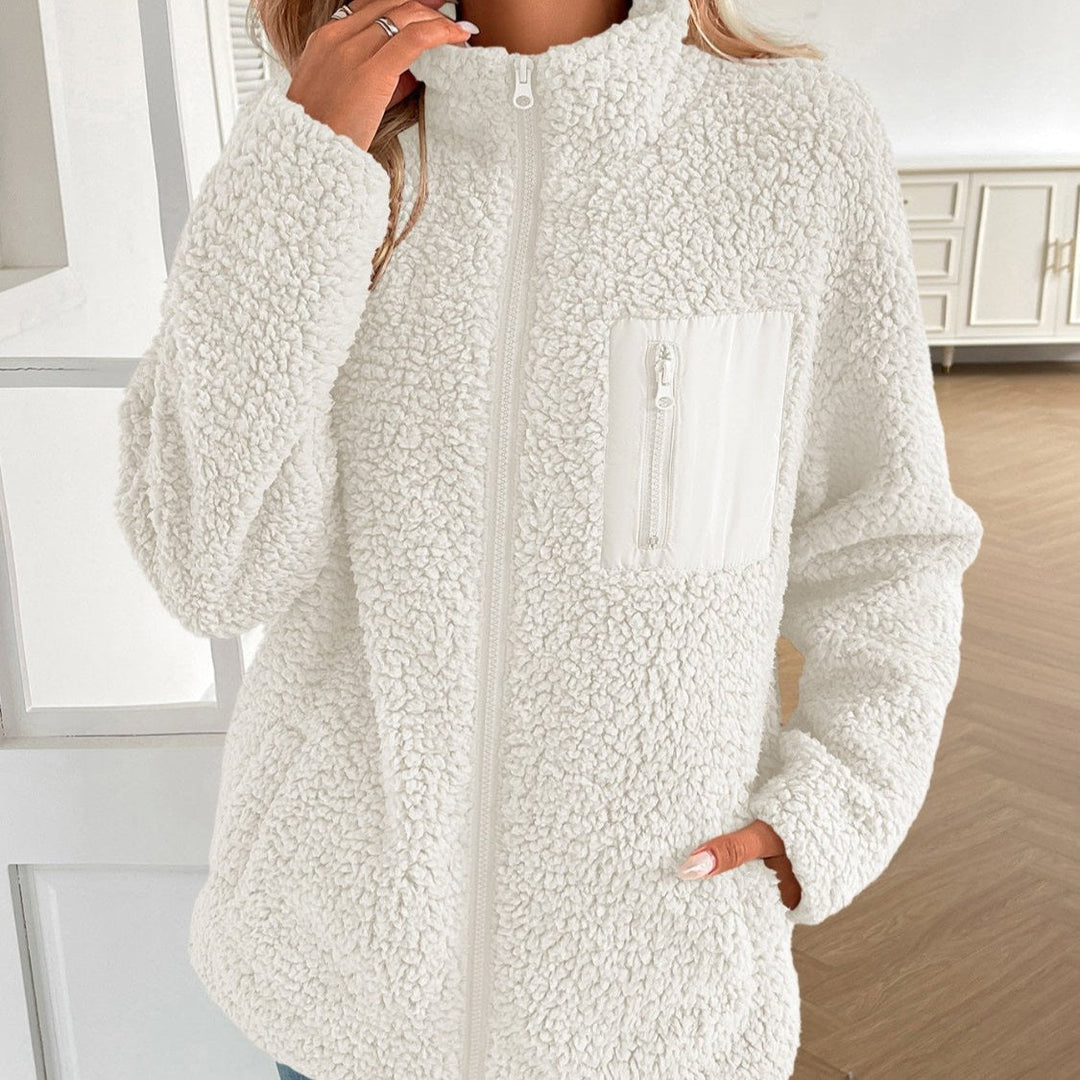 Mirla | Lättsam Vinter Zip-Up Fuzzy Jacka för Damer-Eva Jonsson