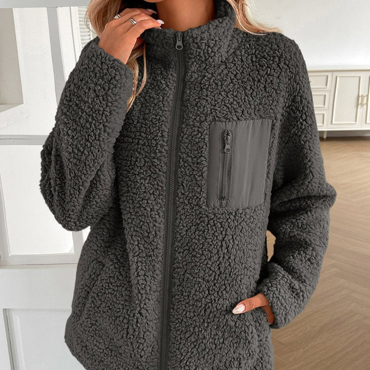 Mirla | Lättsam Vinter Zip-Up Fuzzy Jacka för Damer-Eva Jonsson