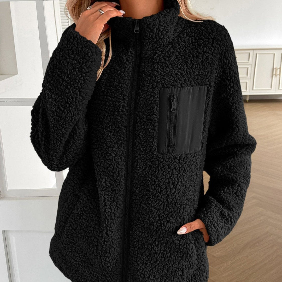 Mirla | Lättsam Vinter Zip-Up Fuzzy Jacka för Damer-Eva Jonsson
