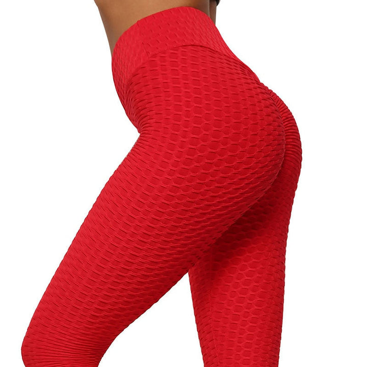 Mirla | Leggings med Hög Midja och Rutig Struktur-Eva Jonsson