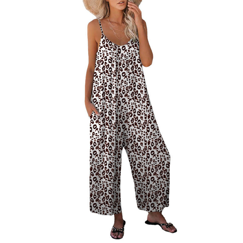 Mirla | Leopardtryck-väska Löst bärar jumpsuit overall-Eva Jonsson