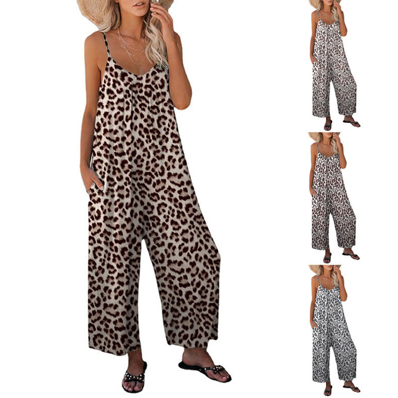 Mirla | Leopardtryck-väska Löst bärar jumpsuit overall-Eva Jonsson