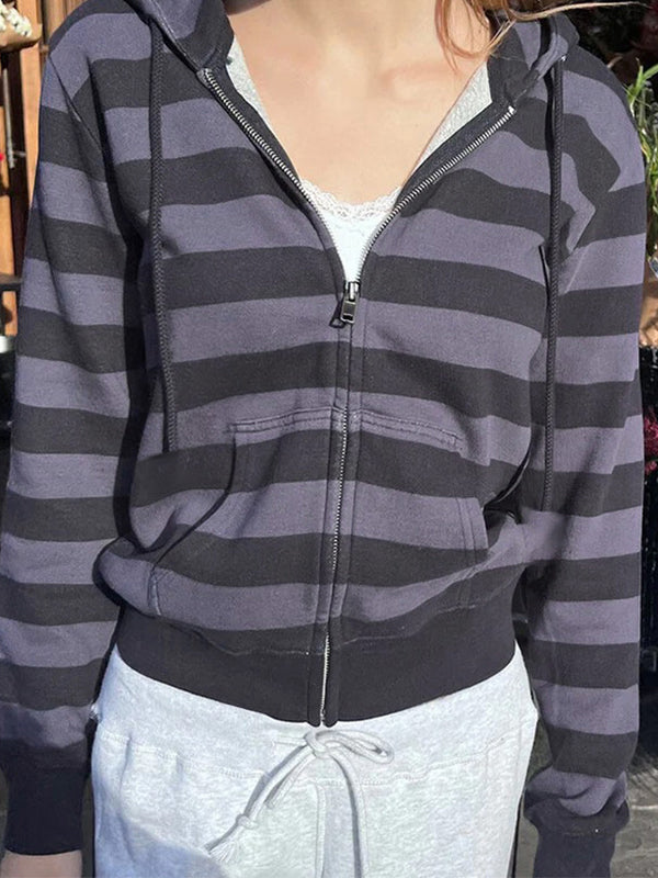 Mirla | Lila Randtryck Överdimensionerad Långärmad Hoodie-Eva Jonsson
