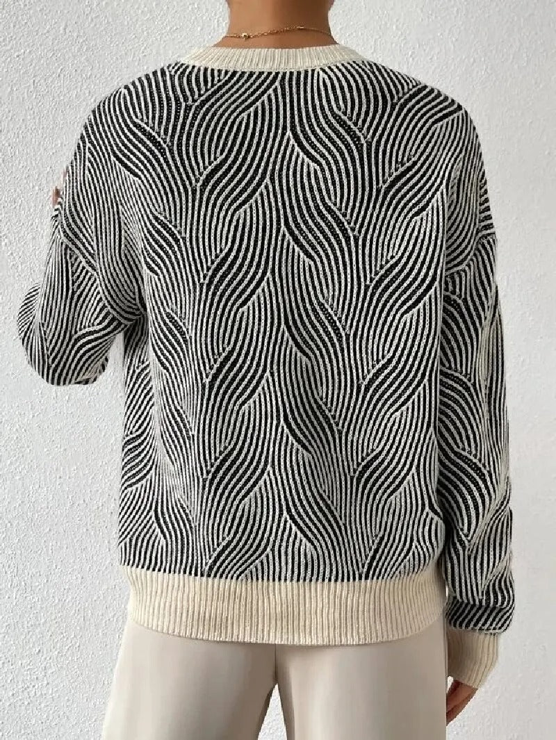 Mirla | Lös Sweatshirt med Abstrakt Mönster-Eva Jonsson