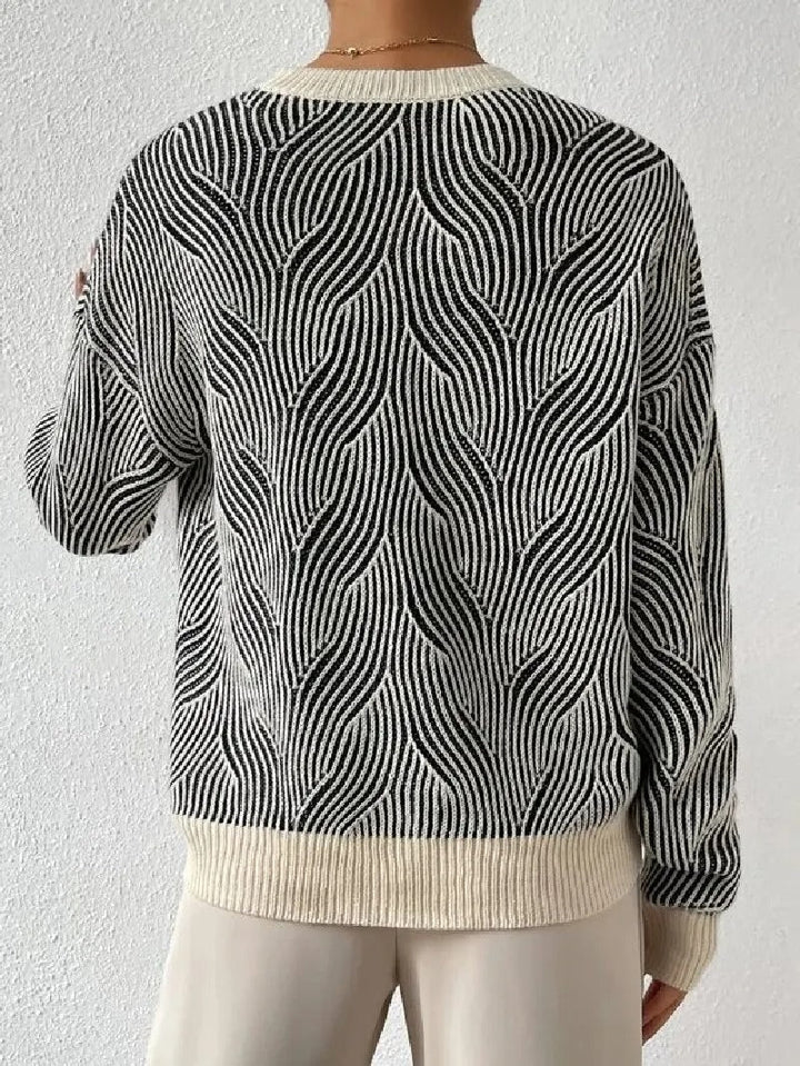 Mirla | Lös Sweatshirt med Abstrakt Mönster-Eva Jonsson