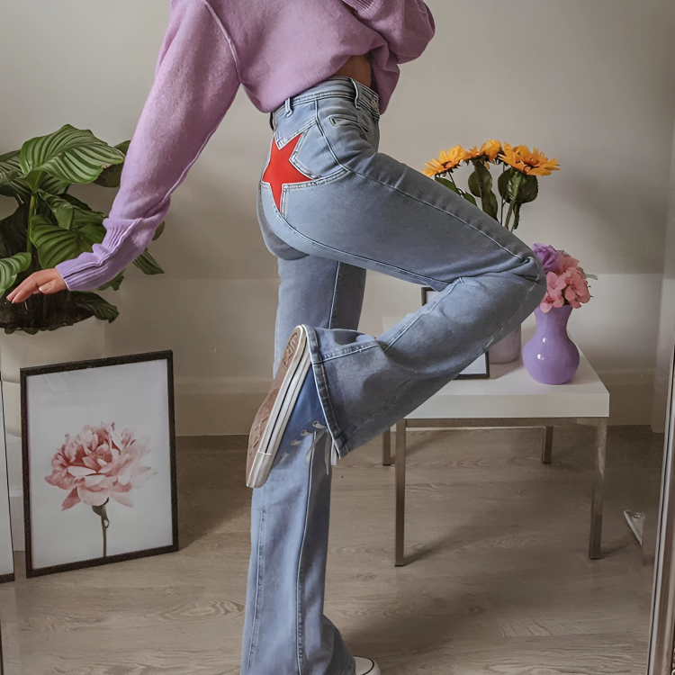 Mirla | Löst passande jeans med stjärnor-Eva Jonsson