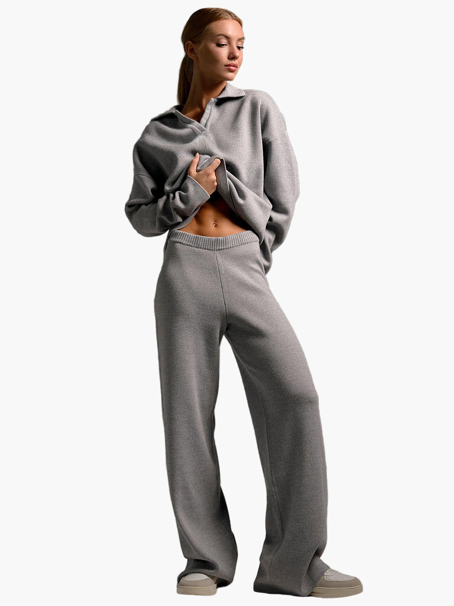Mirla | Loungewear Set - Oversized Tröja med Krage och Vida Byxor - Perfekt för Hemma & Fritid-Eva Jonsson