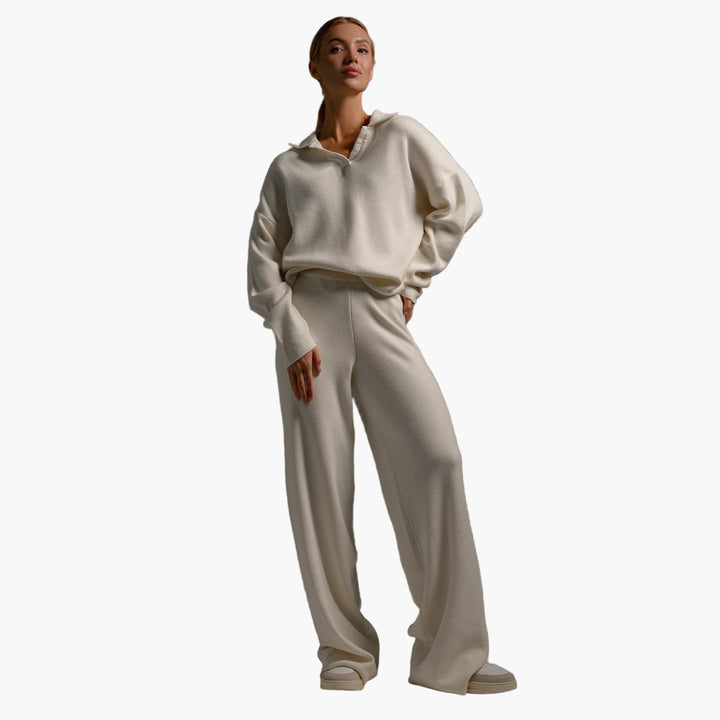 Mirla | Loungewear Set - Oversized Tröja med Krage och Vida Byxor - Perfekt för Hemma & Fritid-Eva Jonsson