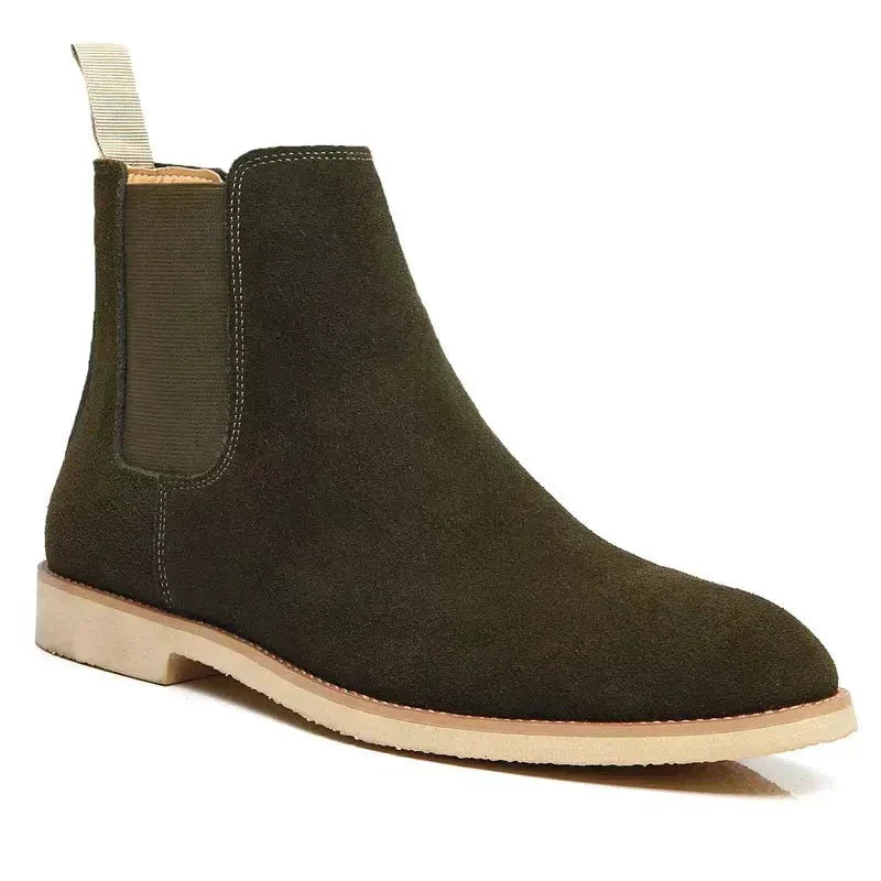 Mirla | Luxe Kalv Mocka Chelsea Boots med Läder Innersula-Eva Jonsson