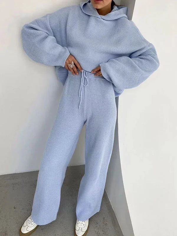 Mirla | Lyx Kvinna Hoodie Randigt Set-Eva Jonsson