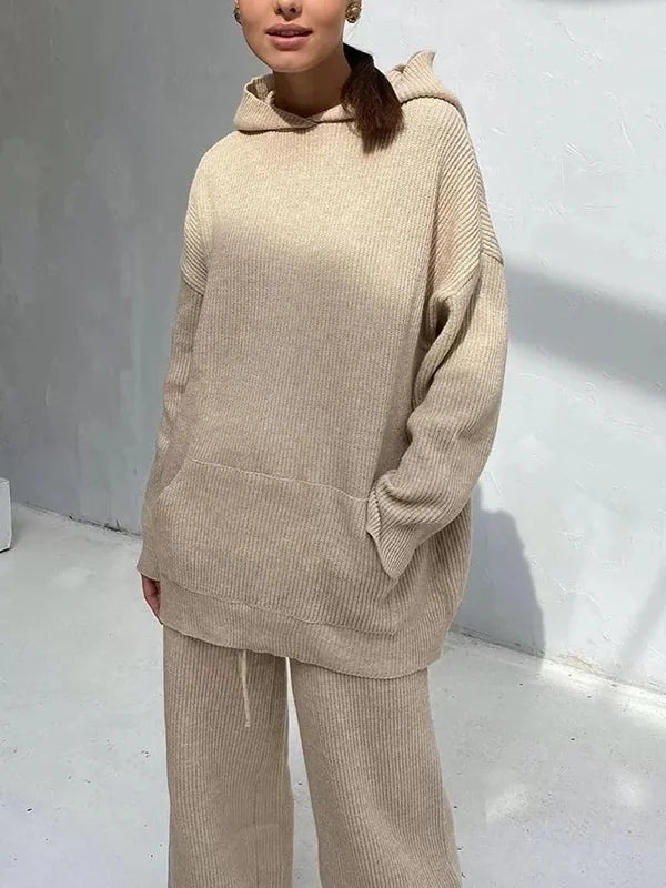 Mirla | Lyx Kvinna Hoodie Randigt Set-Eva Jonsson