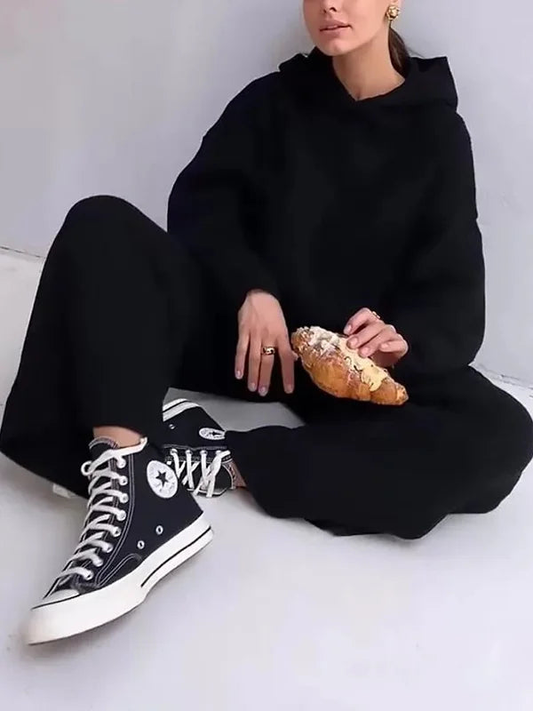 Mirla | Lyx Kvinna Hoodie Randigt Set-Eva Jonsson