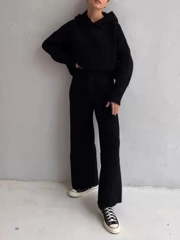Mirla | Lyx Kvinna Hoodie Randigt Set-Eva Jonsson