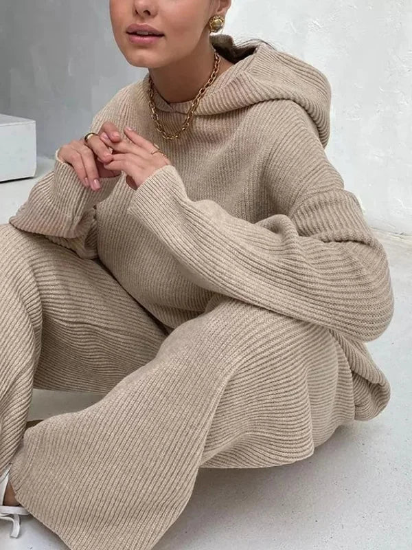 Mirla | Lyx Kvinna Hoodie Randigt Set-Eva Jonsson