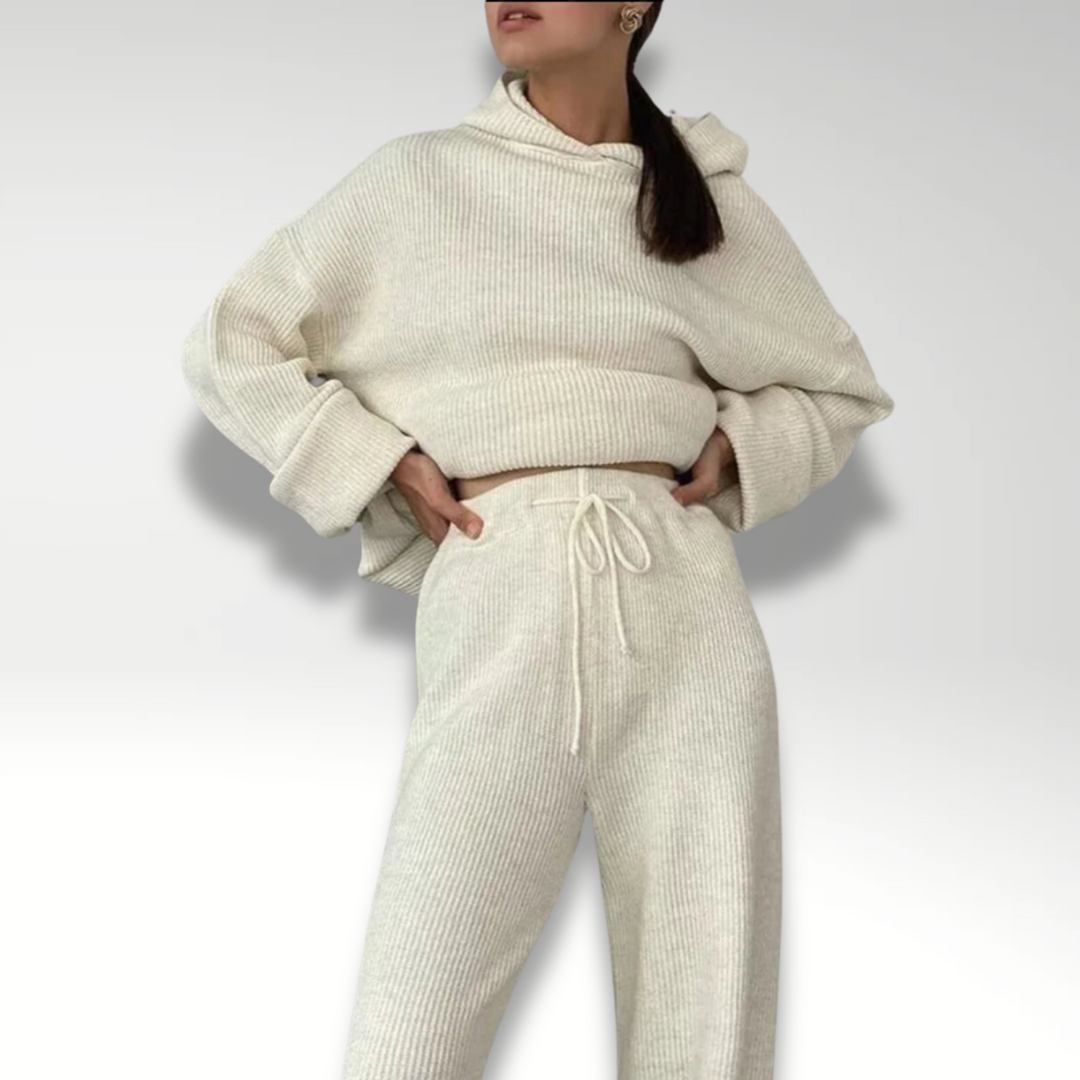 Mirla | Lyx Kvinna Hoodie Randigt Set-Eva Jonsson