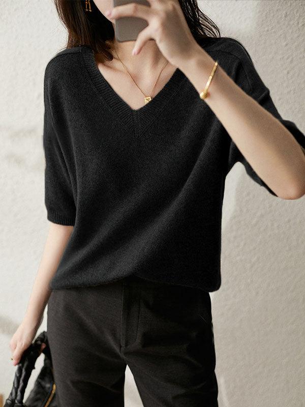 Mirla | Lyxig Mjuk Cashmere V-Hals Tröja för Damer-Eva Jonsson