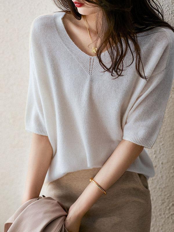 Mirla | Lyxig Mjuk Cashmere V-Hals Tröja för Damer-Eva Jonsson