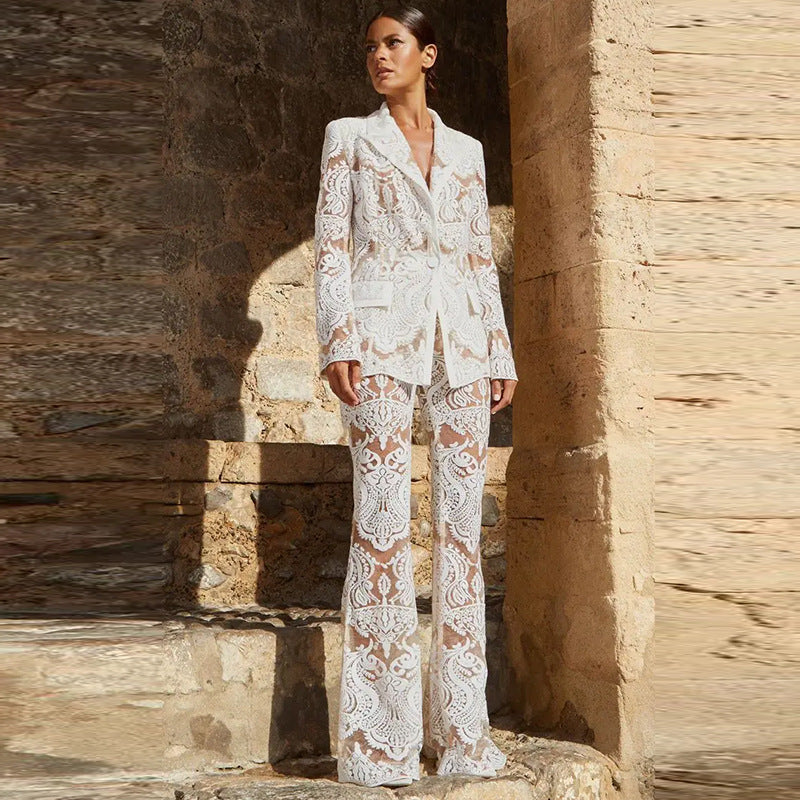 Mirla | Lyxig paljett blazer och byxor set-Eva Jonsson