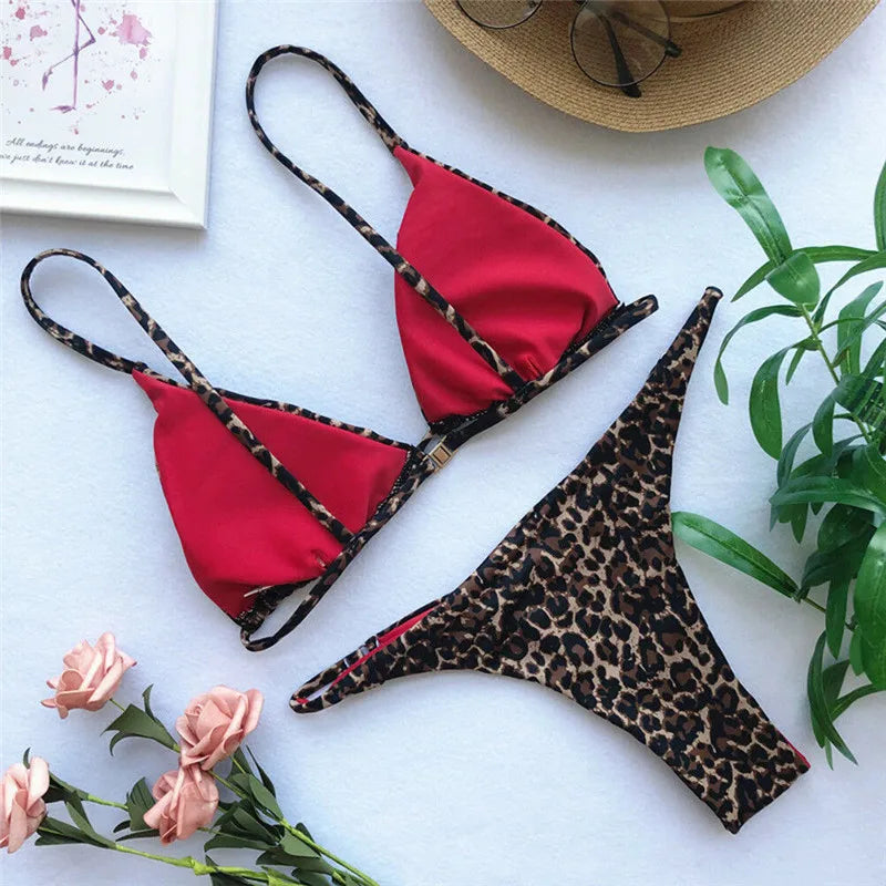 Mirla | Lyxig sommar bikini set sexig leopard م-Eva Jonsson