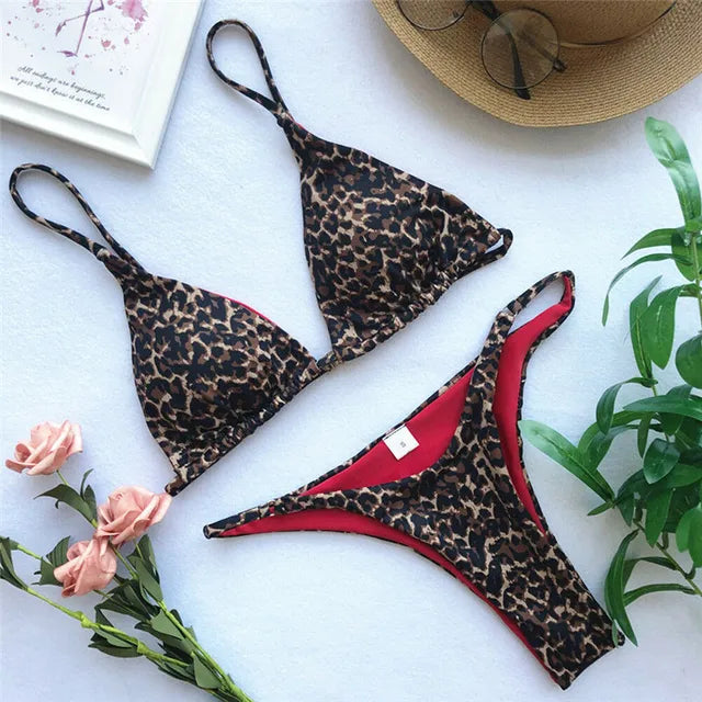 Mirla | Lyxig sommar bikini set sexig leopard م-Eva Jonsson