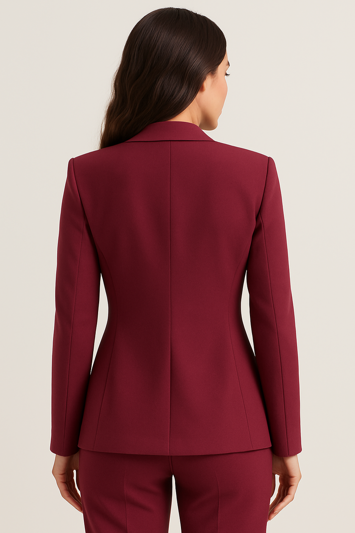 Mirla | Måttsydd Blazer – Enknäppt – Slim Fit – Vinröd-Eva Jonsson
