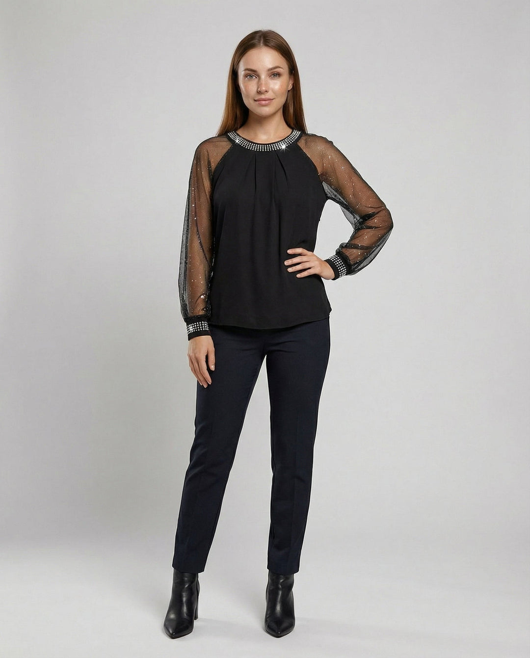 Mirla | Mesh-top med paljetter-Eva Jonsson