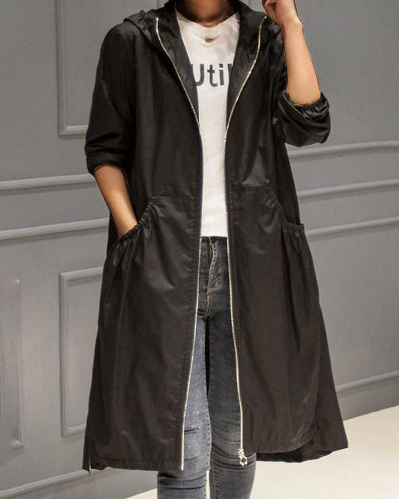 Mirla | Mid-Length Hooded Jacket I Koreansk Stil-Eva Jonsson