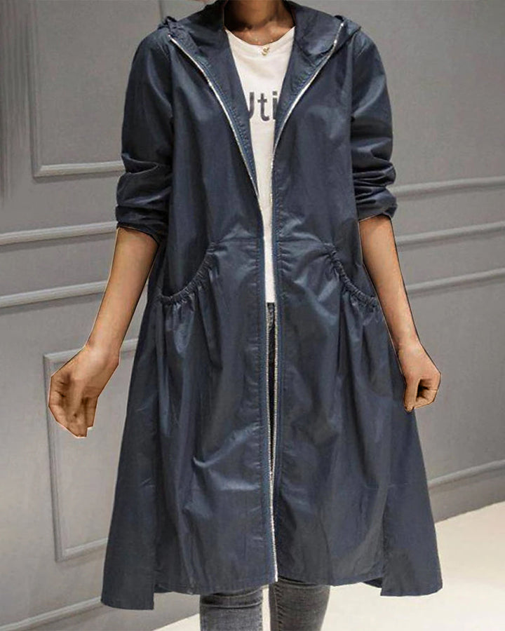 Mirla | Mid-Length Hooded Jacket I Koreansk Stil-Eva Jonsson