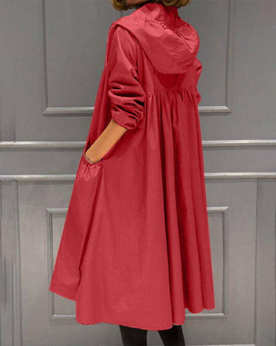 Mirla | Mid-Length Hooded Jacket I Koreansk Stil-Eva Jonsson