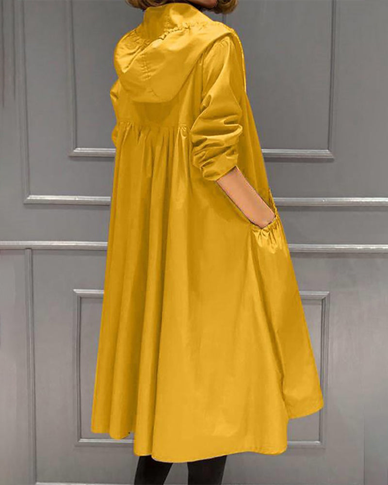 Mirla | Mid-Length Hooded Jacket I Koreansk Stil-Eva Jonsson