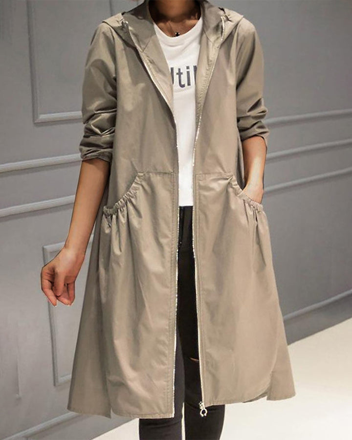 Mirla | Mid-Length Hooded Jacket I Koreansk Stil-Eva Jonsson