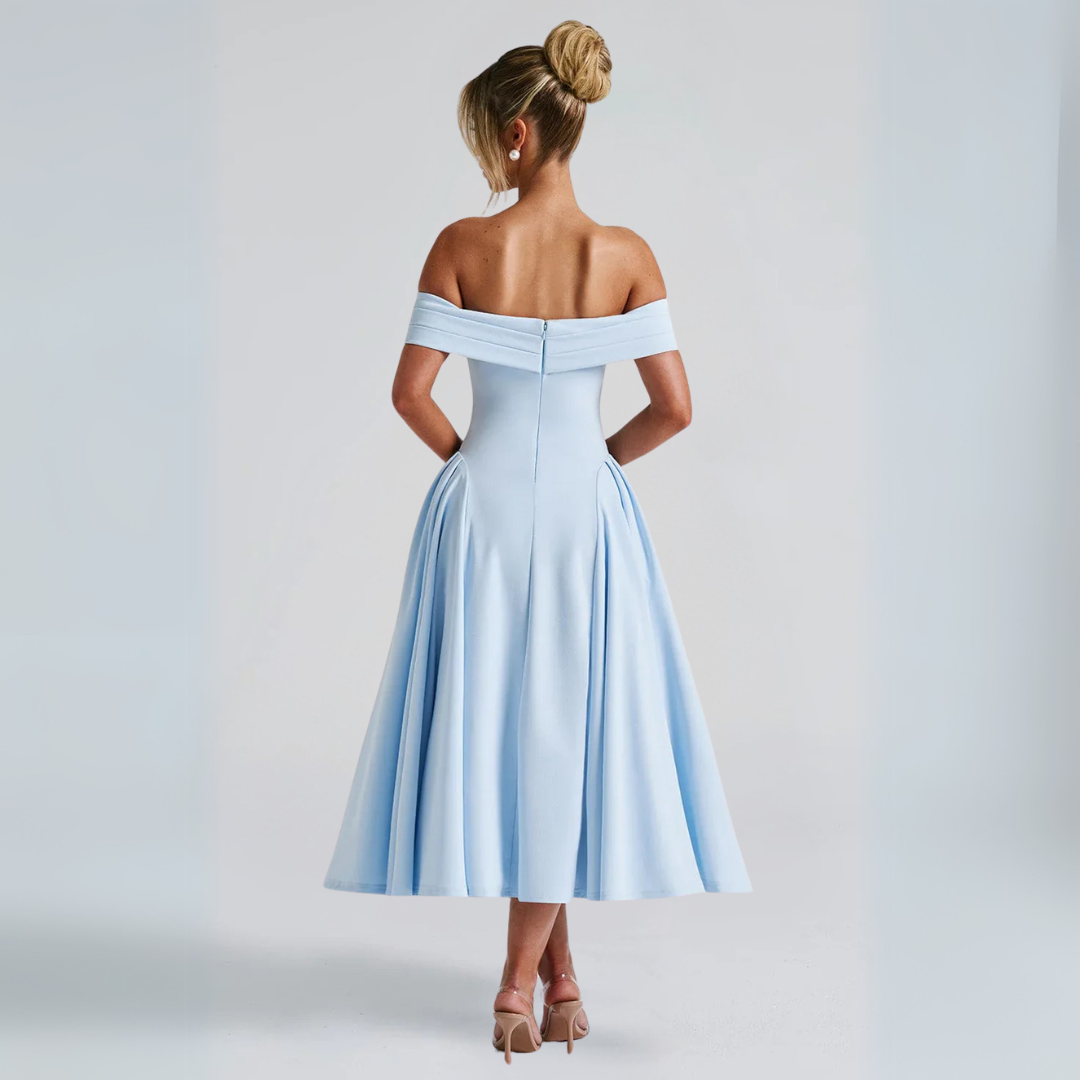 Mirla | Midi-klänning Elegant Blå-Eva Jonsson