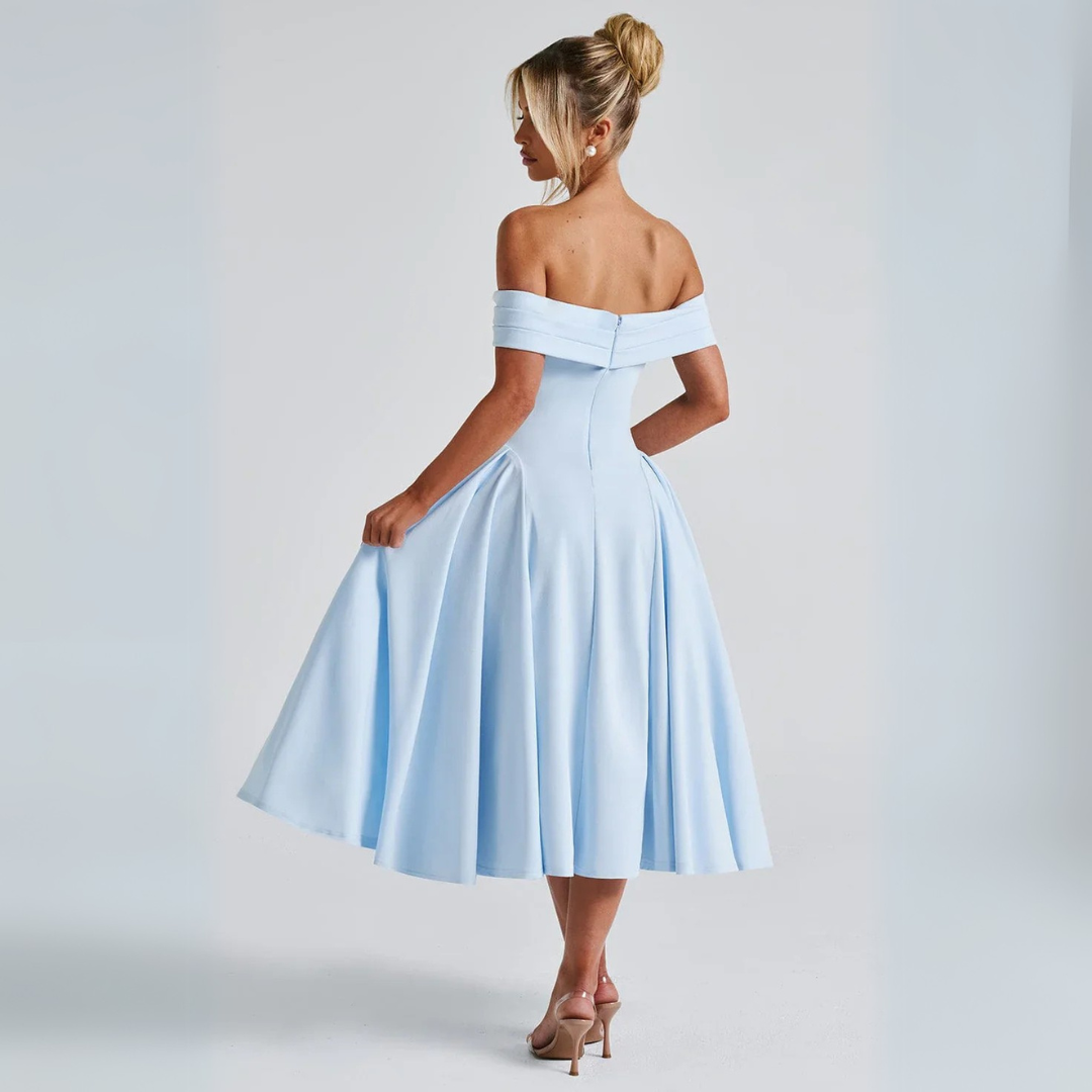 Mirla | Midi-klänning Elegant Blå-Eva Jonsson