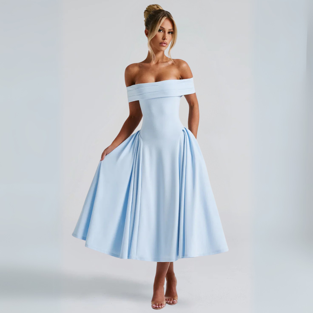 Mirla | Midi-klänning Elegant Blå-Eva Jonsson