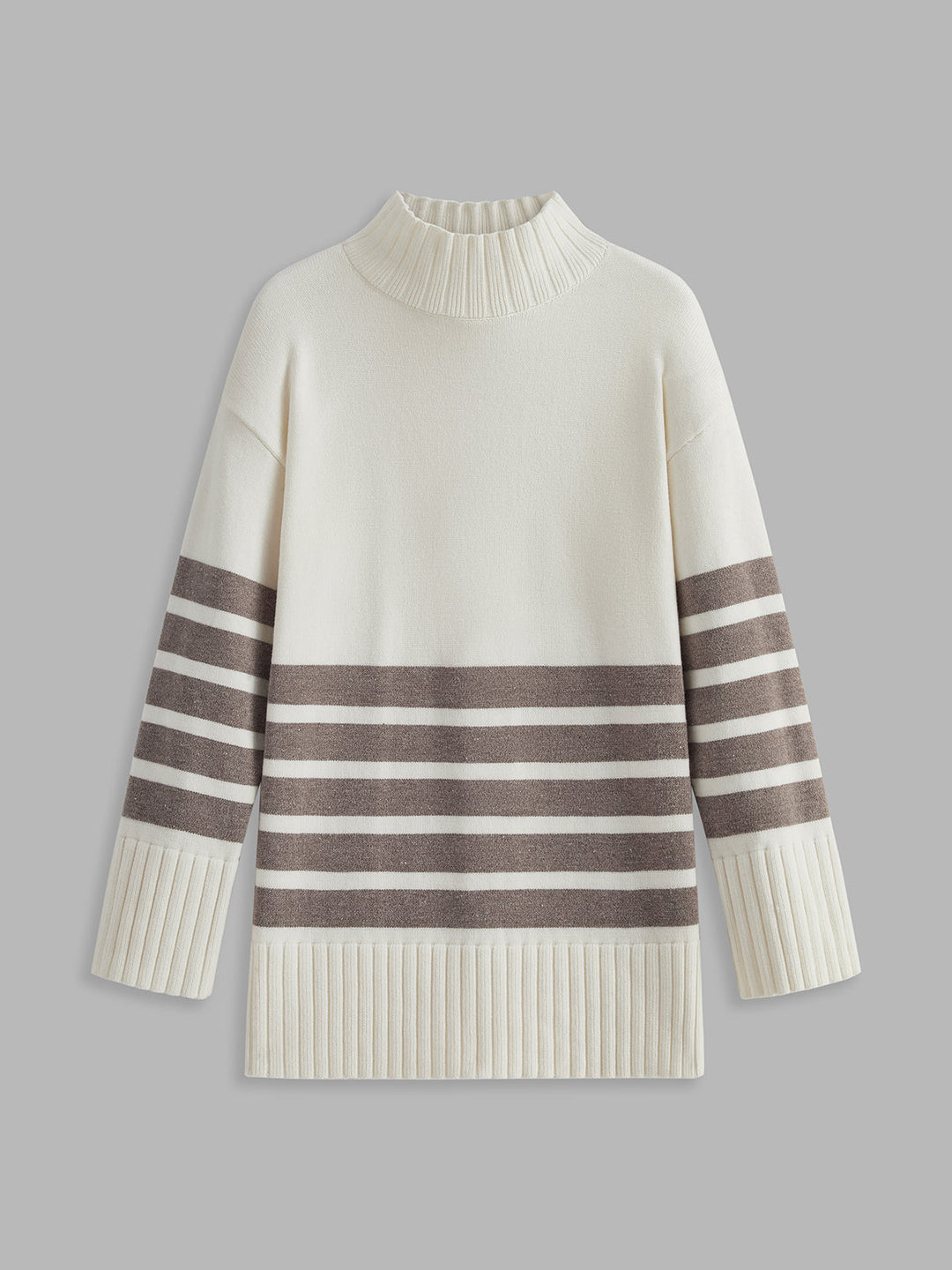 Mirla | Miss Paris Mock Neck Randig Tröja-Eva Jonsson