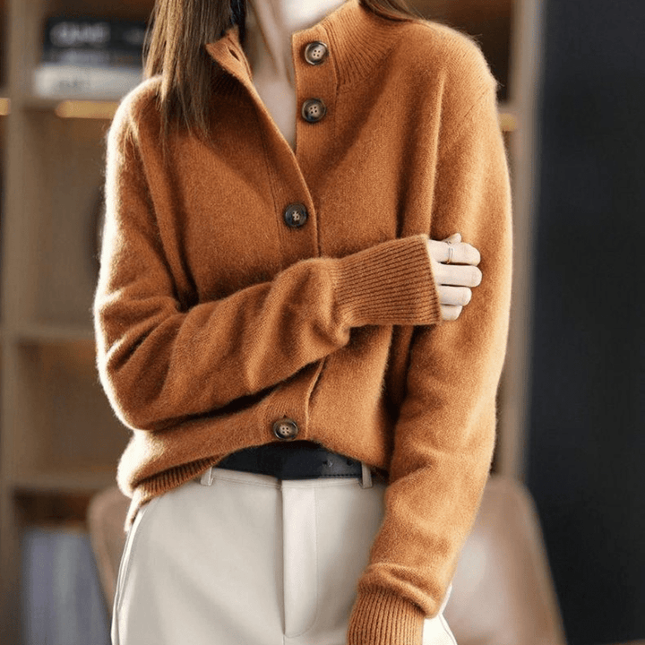 Mirla | Mjuk, Kramande Cashmere Stickad Cardigan Tröja-Eva Jonsson