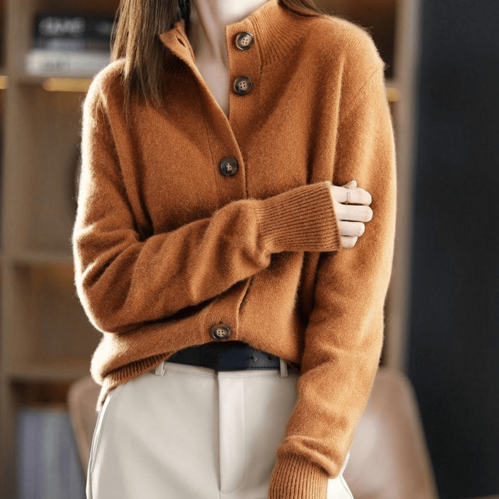 Mirla | Mjuk, Kramande Cashmere Stickad Cardigan Tröja-Eva Jonsson