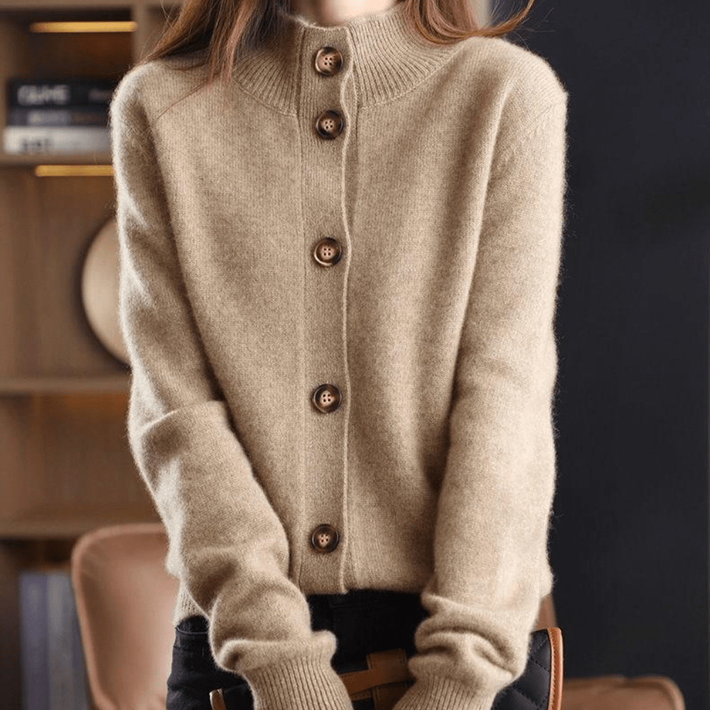 Mirla | Mjuk, Kramande Cashmere Stickad Cardigan Tröja-Eva Jonsson
