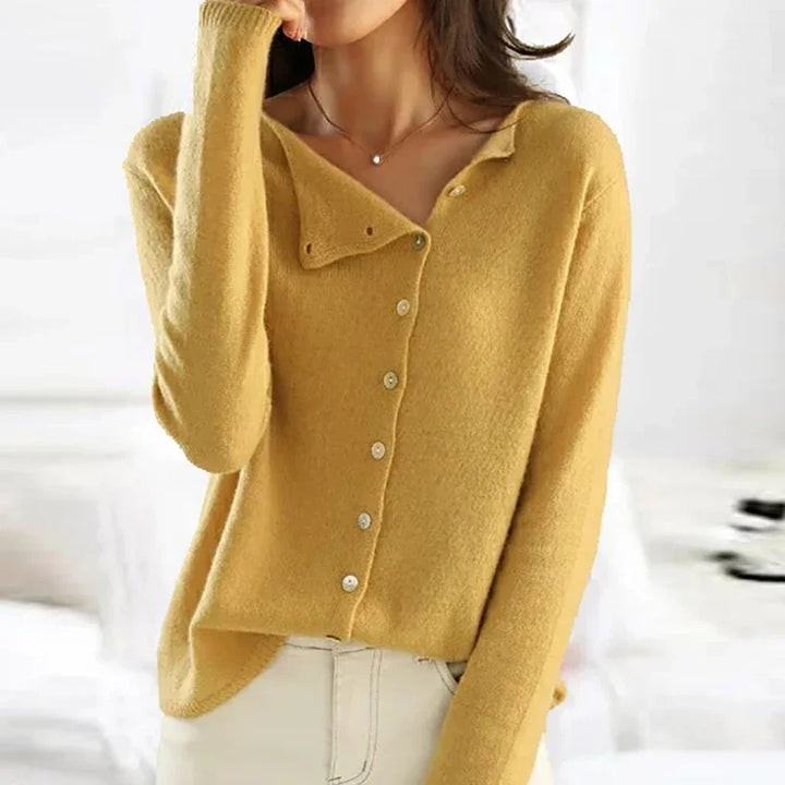Mirla | Mjuk cardigans med elegant knäppning-Eva Jonsson