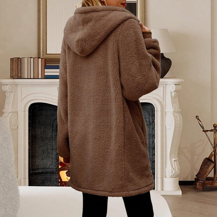 Mirla | Mjuk fleece vinterjacka dam med huva-Eva Jonsson