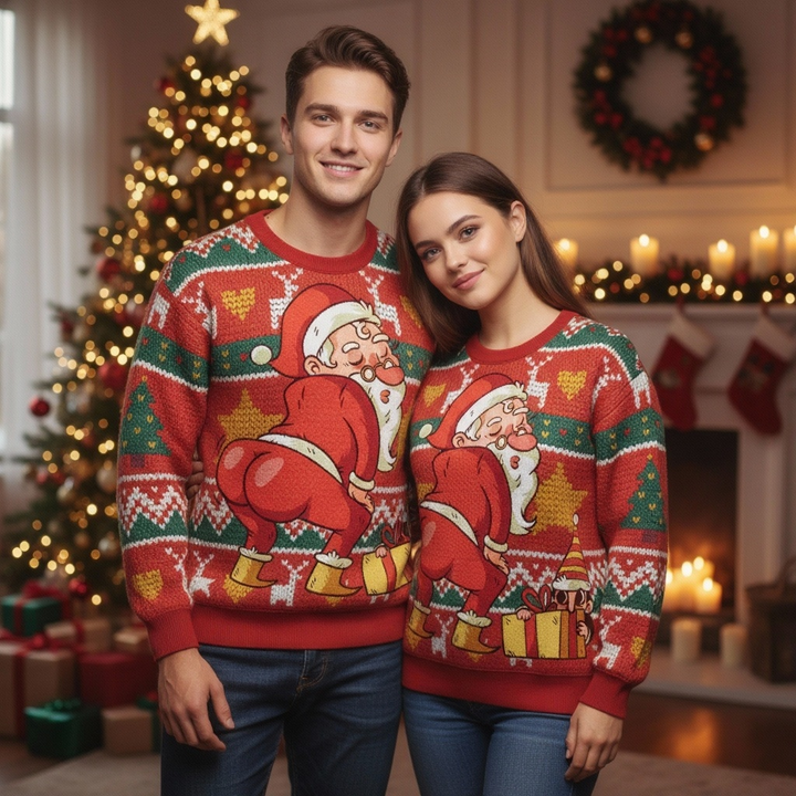 Mirla | Mjukaste Unisex Färgglad Julmönster Tröja - Ful Högtidsfest Jumper-Eva Jonsson