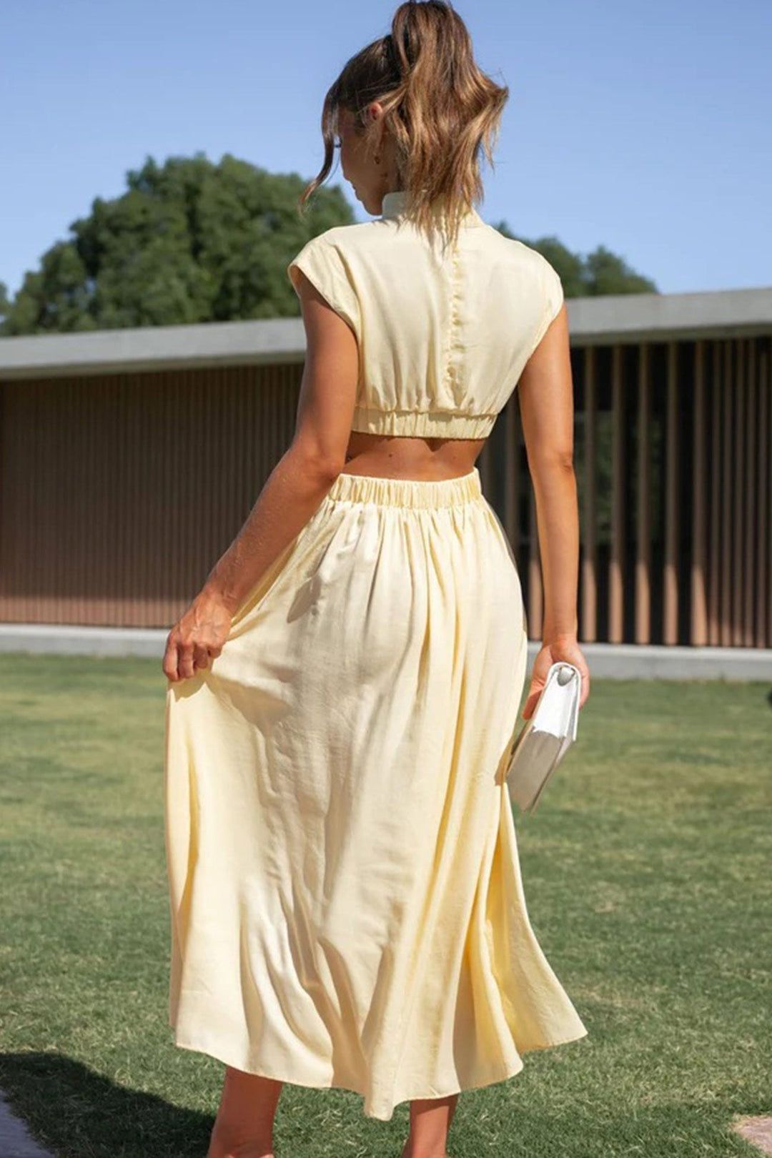 Mirla | Mock Neck Cutout Midiklänning-Eva Jonsson