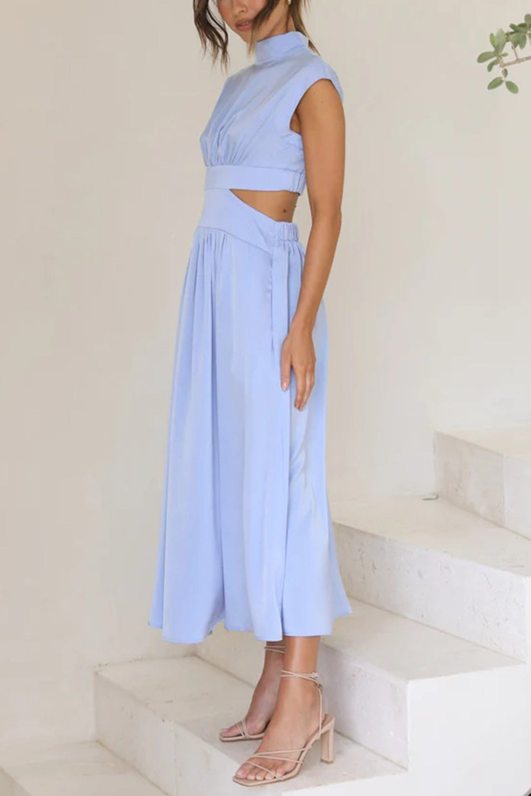 Mirla | Mock Neck Cutout Midiklänning-Eva Jonsson