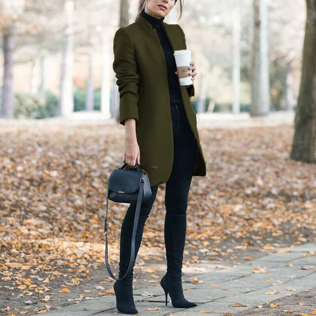 Mirla | Mode Enfärgad Ullkappa-Eva Jonsson