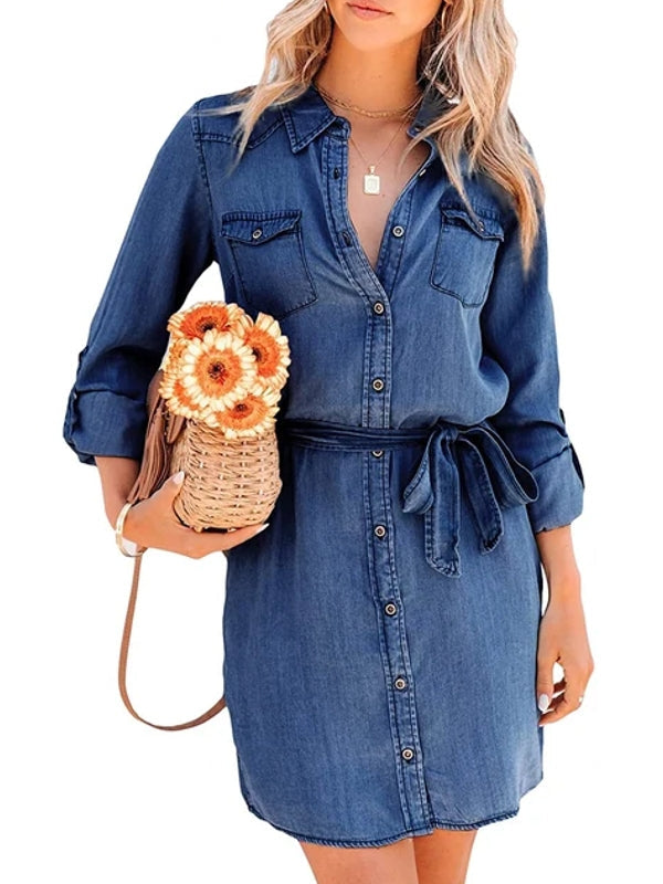 Mirla | Mode Kvinnor Avslappnad Denim Klänning-Eva Jonsson